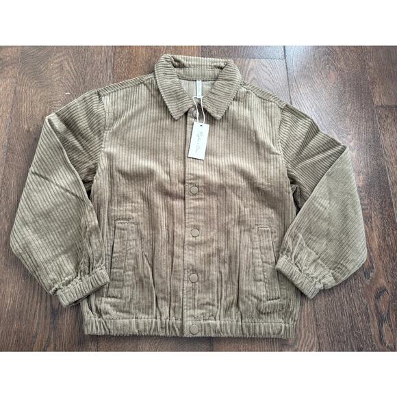NWT Rylee + Cru Corduroy Bomber Jacket Sage Sz 8-9 - Picture 4 of 8
